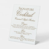 Weddenschap cocktail/bar menu reclamebord met voetstuk (Voorkant)