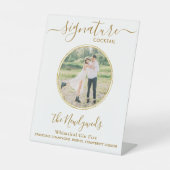 Weddenschap Cocktail Gold Aangepaste foto-balk Reclamebord Met Voetstuk (Voorkant)