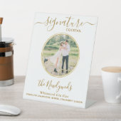 Weddenschap Cocktail Gold Aangepaste foto-balk Reclamebord Met Voetstuk (Insitu)