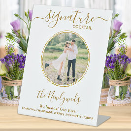 Weddenschap Cocktail Gold Aangepaste foto-balk Reclamebord Met Voetstuk