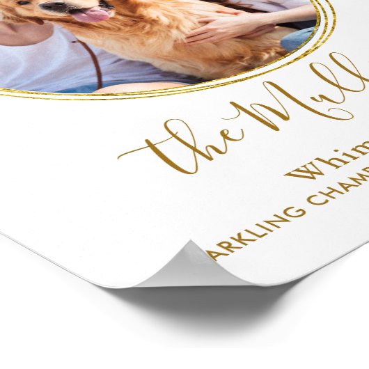 Weddenschap Cocktail Gold Custom Pet Photo Poster (Hoek)