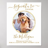 Weddenschap Cocktail Gold Custom Pet Photo Poster (Voorkant)