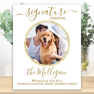 Weddenschap Cocktail Gold Custom Pet Photo Poster