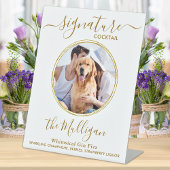 Weddenschap Cocktail Gold Custom Pet Photo Reclamebord Met Voetstuk