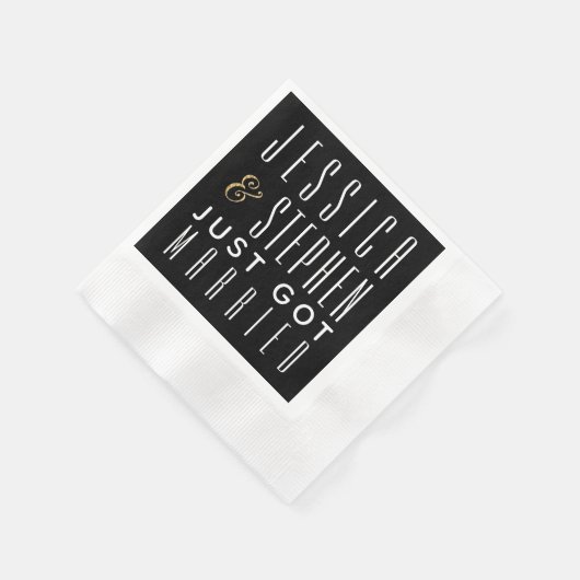 Weddenschap Cocktail Napkin Elegant Gold en Black Servet (Hoek)