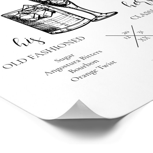 Weddenschap Cocktails Sign Poster (Hoek)