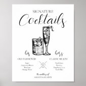 Weddenschap Cocktails Sign Poster (Voorkant)
