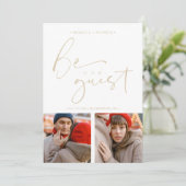 Weddenschap collage 2 Foto's zijn onze gastromanti Save The Date (Staand voorkant)