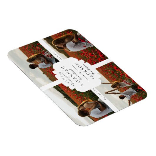 Weddenschap collage 4 Aangepaste foto's minimalist Magneet (Rechterzijde)