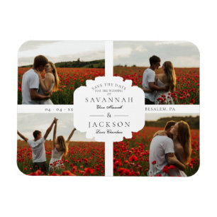 Weddenschap collage 4 Aangepaste foto's minimalist Magneet