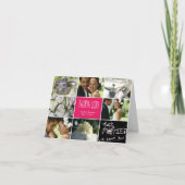 Weddenschap collage Hartelijk dank - Fuchsia Bedankkaart (Voorkant)