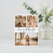 Weddenschap Collage Love en Bedankt Script Harteli Briefkaart (Staand voorkant)