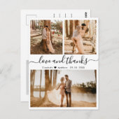 Weddenschap Collage Love en Bedankt Script Harteli Briefkaart (Voorkant / Achterkant)