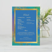 Weddenschap Colorful Blue & Gold Royal Kaart (Staand voorkant)
