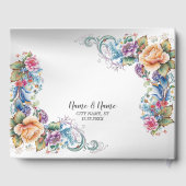 Weddenschap Colorful Pink Flowers Elegant Modern Gastenboek (Achterkant)