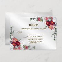 Weddenschap Colorful Red White Floral