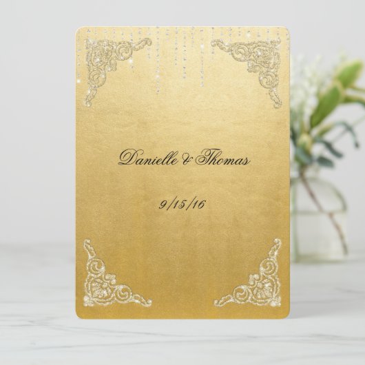 Weddenschap Commentaar Kaart Gold Foil Glitter (Staand voorkant)