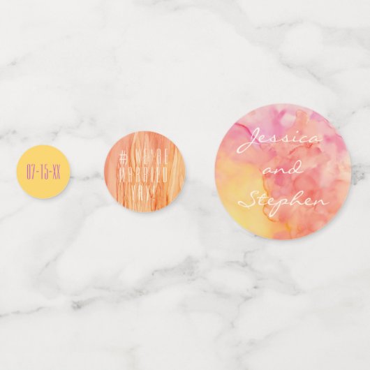 Weddenschap Confetti Fresh Flowers Yellow Magentas (Voorkanten)