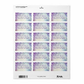 Weddenschap Confetti Paarse Aqua Blue Stars Etiket (Full Sheet)