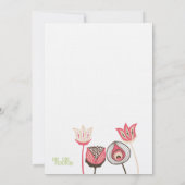 Weddenschap Coral Chocolate Ivory Funky Flowers Kaart (Achterkant)