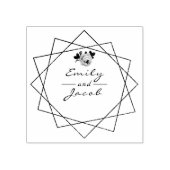 Weddenschap Couple noemt Floral Geometric Art Rubberstempel