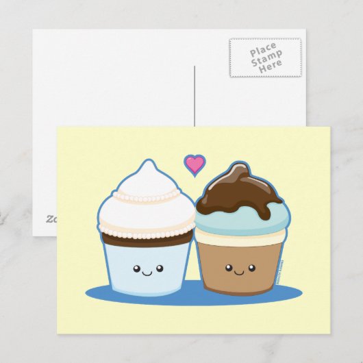 Weddenschap Cupcakes Briefkaart (Voorkant / Achterkant)