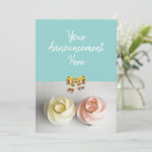 Weddenschap Cupcakes getoverd met bruiloft Aankondiging (Staand voorkant)