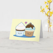 Weddenschap Cupcakes Kaart (Gele Bloem)