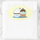 Weddenschap Cupcakes Ovale Sticker (Tas)