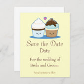 Weddenschap Cupcakes Save The Date (Voorkant / Achterkant)