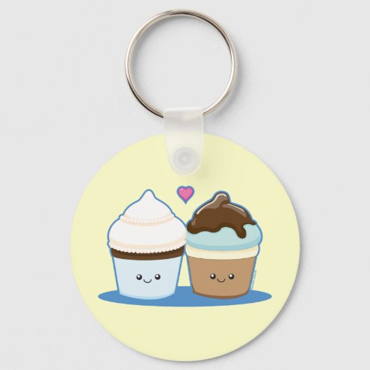 Weddenschap Cupcakes Sleutelhanger (Voorkant)
