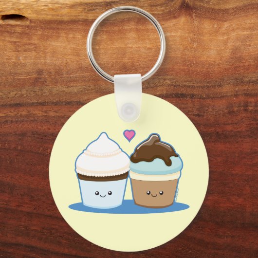 Weddenschap Cupcakes Sleutelhanger (Voorkant)