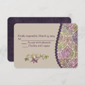 Weddenschap Damask Design RSVP (Voorkant / Achterkant)