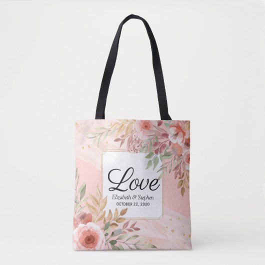 Weddenschap Dank je cadeaus Moderne elegante bloem Tote Bag (Voorkant)