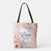 Weddenschap Dank je cadeaus Moderne elegante bloem Tote Bag (Achterkant)