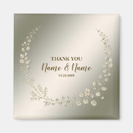 Weddenschap Dank je gulden Floral Leaves Magneet