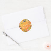 Weddenschap Dank je herfst Leaves Pumpkin Sunflowe Ronde Sticker (Envelop)