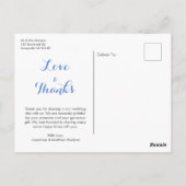 Weddenschap Dank je Hydrangea Blue Waterverf Flora Briefkaart (Achterkant)