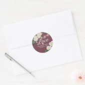 Weddenschap Dank je Hydrangea String Lights Burgun Ronde Sticker (Envelop)