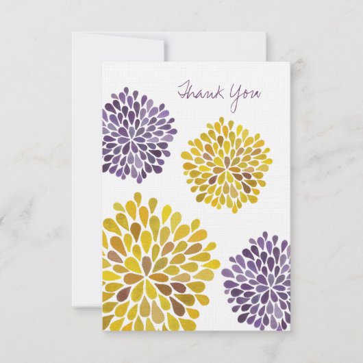 Weddenschap Dank je Kaart Waterverf Dahlias (Voorkant)