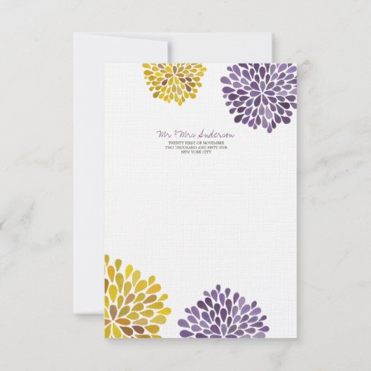 Weddenschap Dank je Kaart Waterverf Dahlias (Achterkant)