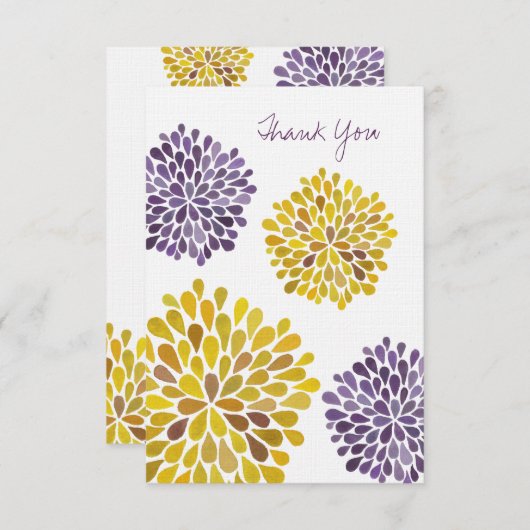 Weddenschap Dank je Kaart Waterverf Dahlias (Voorkant / Achterkant)