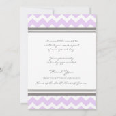 Weddenschap Dank je kaarten Paarse Gray Chevron (Achterkant)