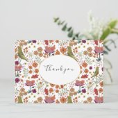 Weddenschap dank je kaartjes vogels, bloemen zomer kaart (Staand voorkant)