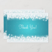 Weddenschap Dank je Opmerking Magic Sparkle Turquo Notitiekaartje (Voorkant / Achterkant)