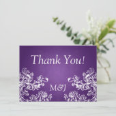 Weddenschap Dank je Opmerking: zwepen 2 Paars Bedankkaart (Staand voorkant)