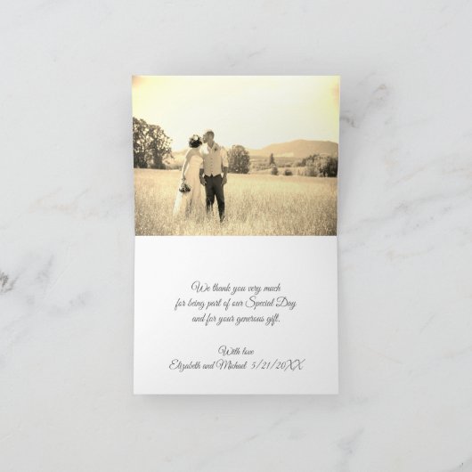 Weddenschap  Dank je platte kaart (Binnen)