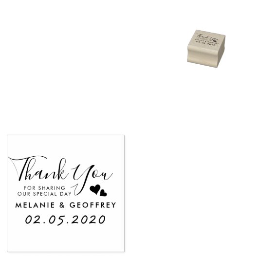 Weddenschap Dank je script | Aangepaste namen en d Rubberstempel (Gestempeld)