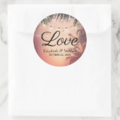 Weddenschap Dank u zomerpalm Trees String Lights Ronde Sticker (Tas)