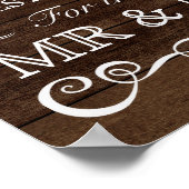 Weddenschap - Datum Jar Rustic Wedding Sign Poster (Hoek)